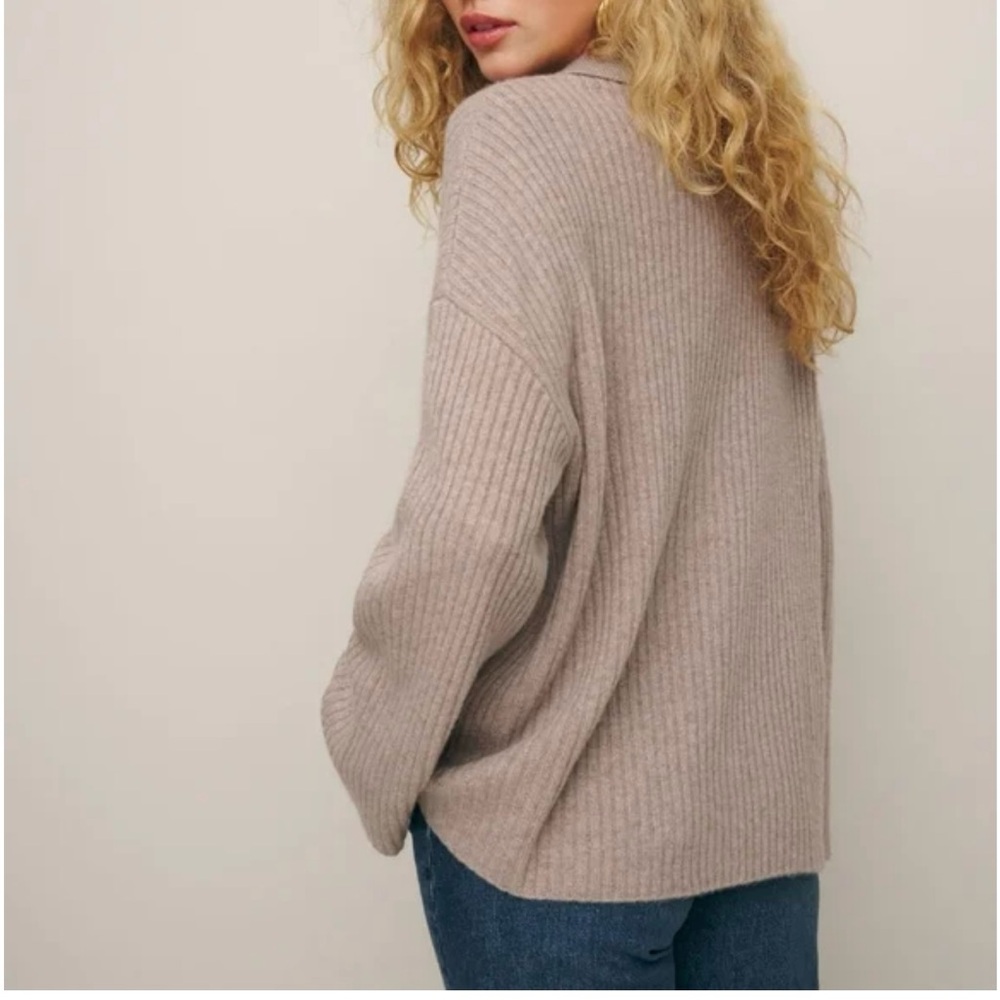Reformation Fantino Cashmere Ribbed Button Cardigan Sweater- Size XS - Picture 2 of 10